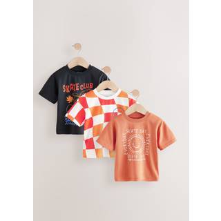 Next Mid Orange Short Sleeve T-Shirts 3 Pack (3mths-7yrs)