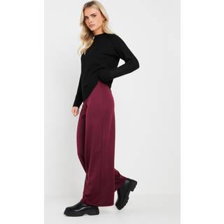 PixieGirl Petite PixieGirl Petite Purple Button Tab Ponte Wide Leg Trousers