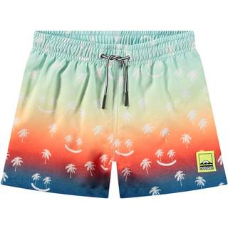 Molo Niko Board Shorts Palmtree Smile 98/104 cm  Blå  98/104 cm  Unisex
