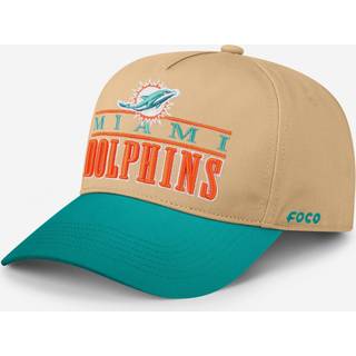 FOCO Mnds Miami Dolphins Cap NFL Team Logo Signature Bars Marquee RF Hat Khaki