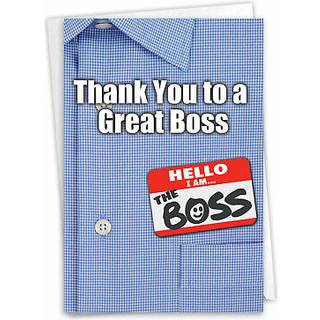 Nobleworks - Tak lykønskningskort (BOSS) med 5 x 7 tommer konvolut (1 kort) - Tak til en stor chef 9108