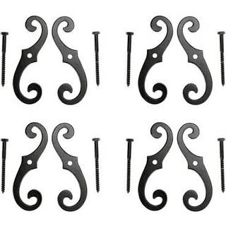 Renovatorer leverer fremstilling af sorte lukkerhunde 6,5 tommer. Dekorative s formede støbte aluminiumsudskodningshunde med monteringshardwarepa