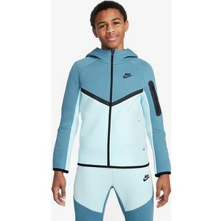Nike Sportswear Tech Fleece-hættetrøje med lynlås til større børn - blå - XL
