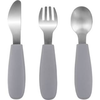 Zopa Silicone Children&#39;s Cutlery bestik til børn 6 m+ Dove Grey 3 stk. - 3 stk.