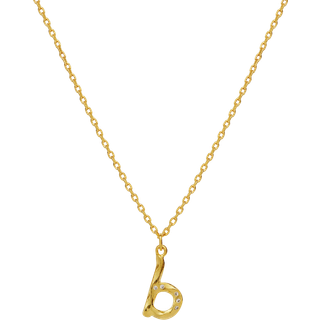 Maanesten Halskæde - B Alphabet - Gold Colour