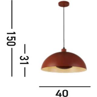 Hængelampe Mars, mørk orange, Ø 40 cm, stål