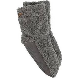 Totes Totes Grey Ladies Faux Fur Slipper Sock Booties