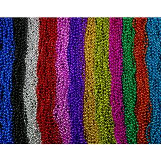 Skeleteen Mardi Gras Beads Halsk?der - Assorterede farver Gasparilla Beaded Costume Halsk?de til fest - 144 Halsk?der