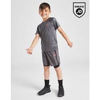 Under Armour Tech Embossed T-Shirt/Shorts Set Children, Grey - 4-5Y
