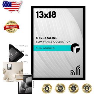 AmericanFlat 13x18 Billedramme med poleret plexiglass - Streamline Collection - tynd grænse -billedramme til vægvisning - hængende hardware inklu