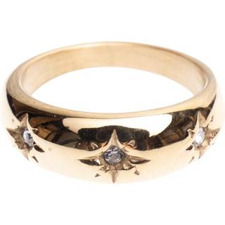 DARK Chunky Star Ring With Crystals Gold Size 1