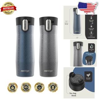 Contigo Autoseal West Loop Vacuum-isolerat rostfritt stål Travelmugg med lättrent lock 20 oz 2-pack