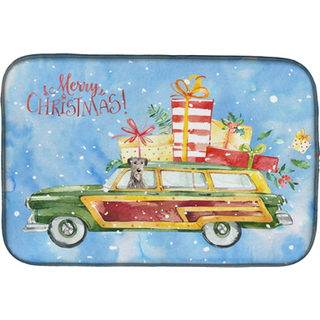 """" Caroline's Treasures CK2409DDM Merry Christmas Irish Wolfhound Dish-Drying-Mats 14x21 Multicolor """"
