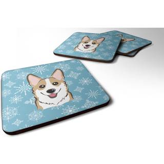"""" Caroline's Treasures BB1687FC Snowflake Sable Corgi Foam Coasters (sæt af 4) 3.5 """" """" Multicolor """"