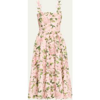 Oscar de la Renta Floral guipure cocktail dress - pink - XS