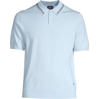 Paul Smith Knitted SS Polo in Light Blue | Norton Barrie - 2XL