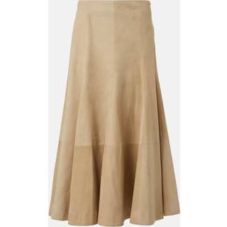 Khaite Lenno suede midi skirt - beige - XS