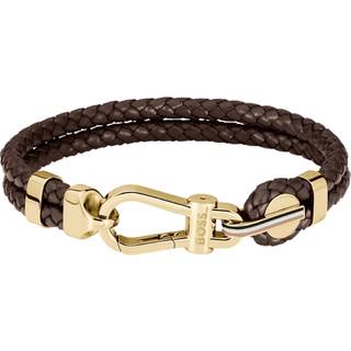 BOSS Ares Prime Læder Armbånd Brun / Guldtone