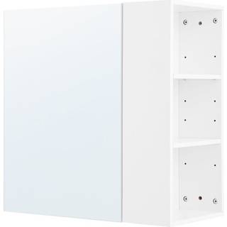 SoBuy vægskab med spejl til badeværelse, BZR184-W, hvid