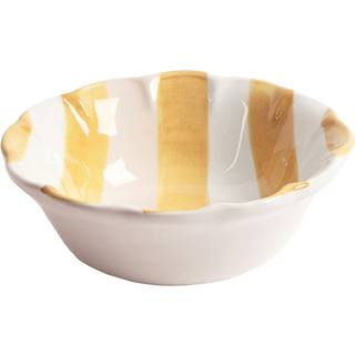 Pick a Poppy Stripe Skål 15 Cm - Dessertskåle Lertøj Gul - C041516SS24-152
