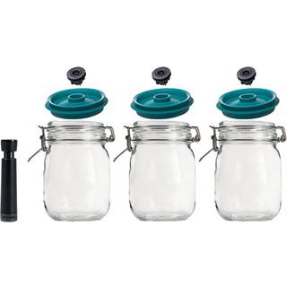 Vakuumforsegler + 3 beholdere 1,5 liter
