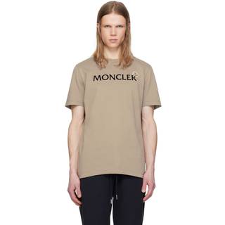 Moncler Lettering Logo T-Shirt Beige