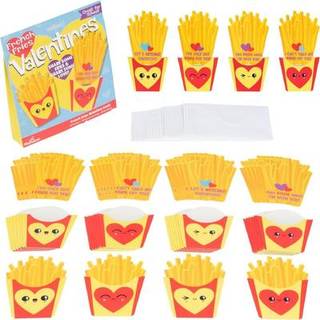 Playhouse French Fry Valentine's Day Card Set til Kids 28 Card Pack & Convolles - Lift the Fries for at afsløre sjove meddelelser - til skoleklas