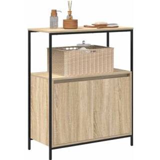 badeværelsesskab med hylder 76,5x35x95 cm sonoma-eg