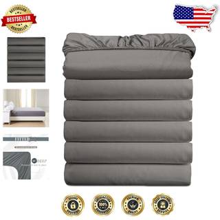 (6-pack) Luksus monterede ark! Premium Hotel Quality Elegant Comfort Wrinkle-Free 1500 Threat Count Egyptian Quality 6-Pack Fitted Sheet With Sto