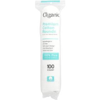 CLIGANIC Premium Cotton Rounds for Face (100 Count) | Makeup remover puder hypoallergenisk fnugfri | 100% ren bomuld