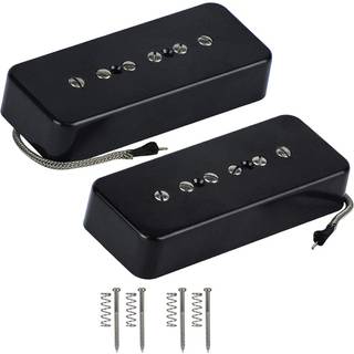 Fleor Alnico 5 Single Coil Soap Bar P90 Neck & Bridge Pickup Set - Sort