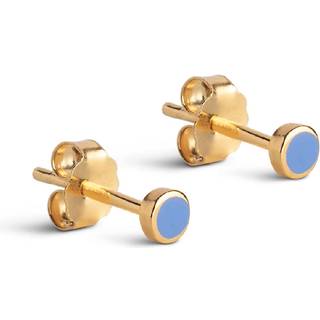 Enamel Copenhagen Øreringe - Stud Enamel Dot - Cornflower
