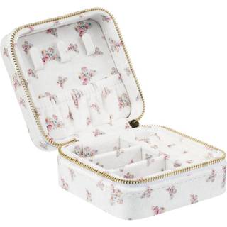 DARK Velvet Jewellery Box Mini Off White Butterfly Pattern