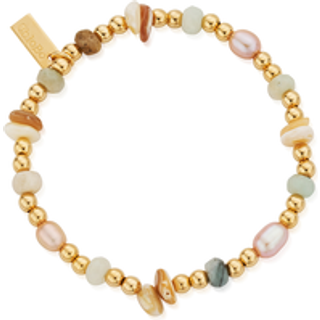 ChloBo Gold Radiant Luck Shell Bracelet - Gold - 18cm
