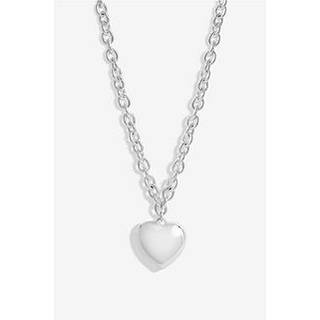 Mood Mood Silver Tone Polished Puffed Heart Double Chain Pendant Necklace