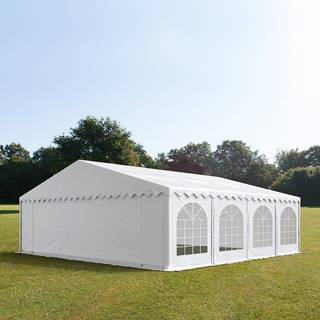 8x8m, Partytelt, PVC-teltdug, hvid, med bundramme - (7290)