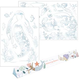 Meri Meri plakater til farvelægning Mermaid