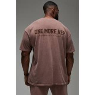 Mens Mocha One More Rep Oversized Washed T-shirt