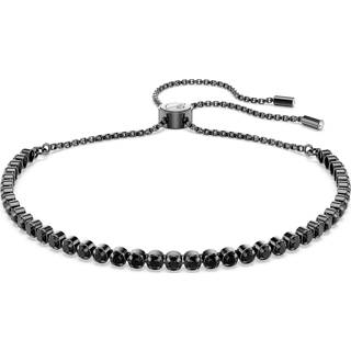 Matrix Tennis Armband, Gemischte Rundschliffe, Schwarz, Rutheniert