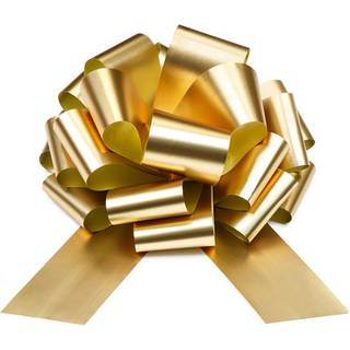1 stk. dekorativ sløjfe til selvmontering i lys guld, diameter ca. 30 cm