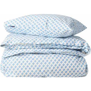 Lexington Shell printed Cotton sengesæt White/Blue 220x220 cm