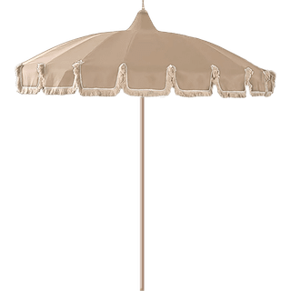 Garden Glory, Parasol med frynser Ø240 cm Beige