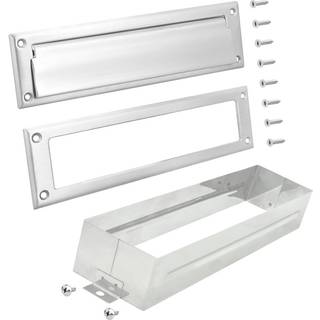 NUK3Y solid messing mail -slot med ærme (satin nikkel 13 """" x 3.625 """")