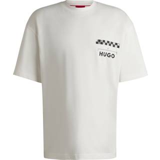 T-shirt i bomuldsjersey med racerløbsprint