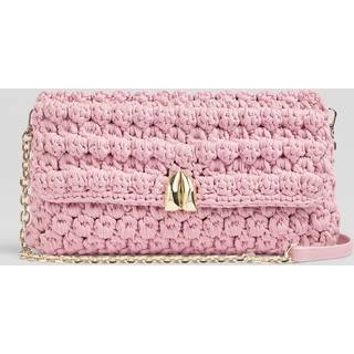 LK Bennett LK Bennett Pink Larna Crochet Oloid Clutch Bag