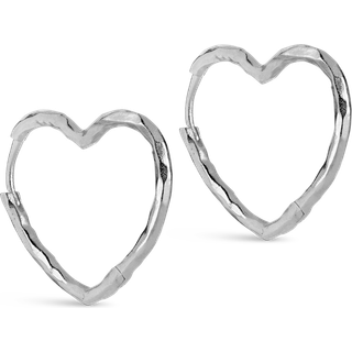 ENAMEL Copenhagen Øreringe - Organic Heart Medium - Silver Colour