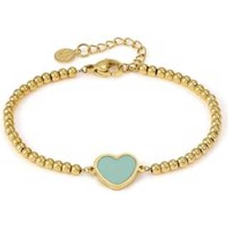 Nomination Emosfere Gold Green Heart Beaded Stainless Steel Bracelet - 15cm