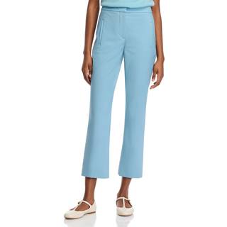 Veronica Beard Arte cropped wool-blend slim pants - blue - L