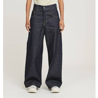 Skater Long Pocket High Loose Jeans - Dark blue - Women