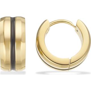 Scrouples øreringe oxideret 6 x 13 mm stål forgyldt